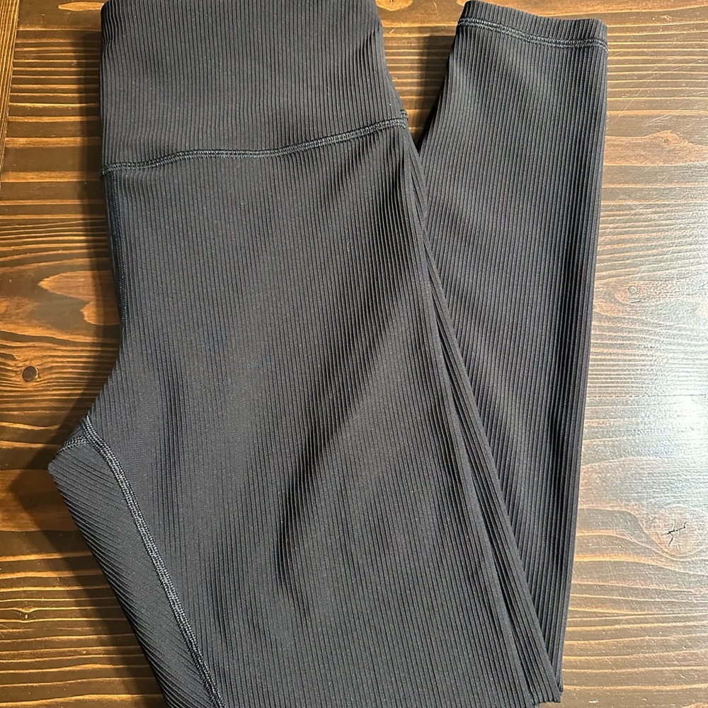 Athleta Black Ribbed Leggings